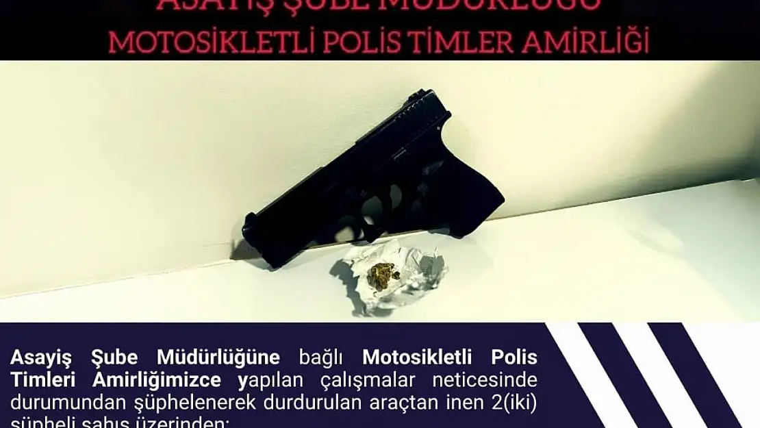Bingöl'de ruhsatsız tabanca  ve uyuşturucu ele geçirildi
