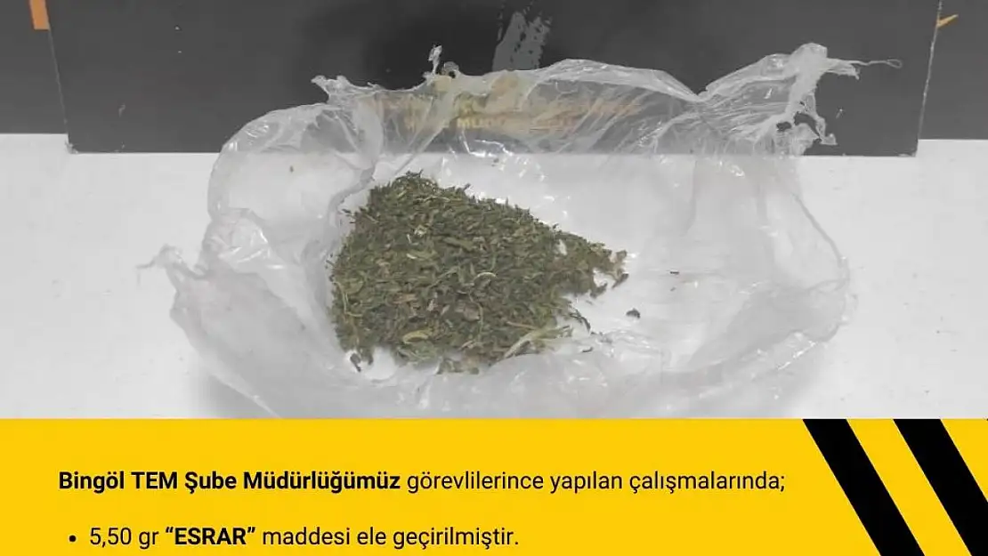 Bingöl'de uyuşturucu operasyonu