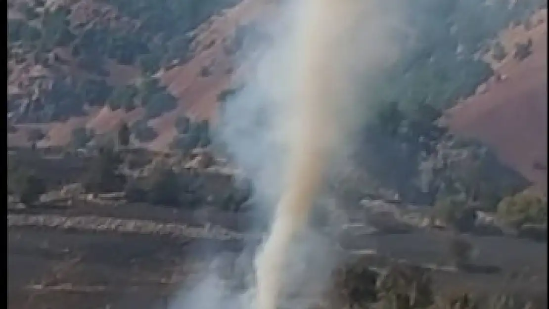 Tunceli'deki yangında çıkan hortum görüntülendi