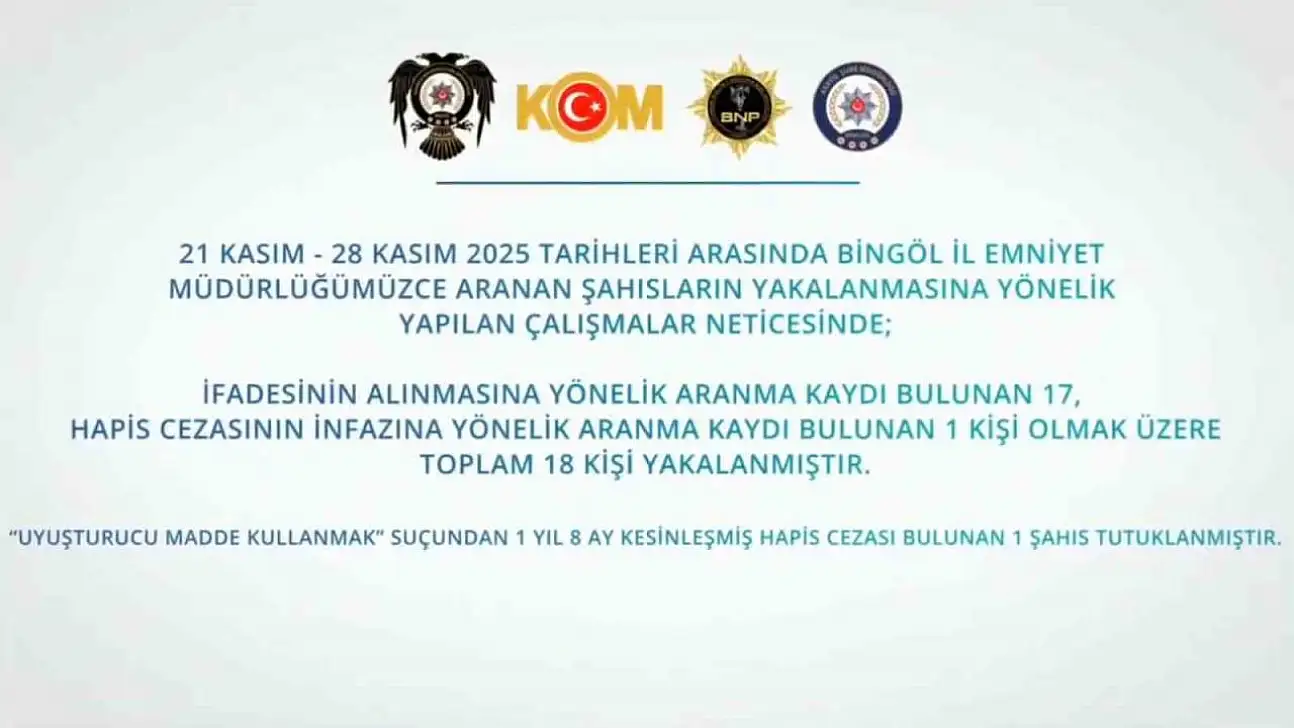 Bingöl'de suçlulara göz açtırılmıyor