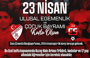 Elazığspor'dan 23 Nisan'a Anlamlı Jest: Kadın ve Öğrencilere Ücretsiz Tribün