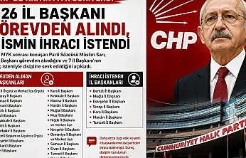 26 İL BAŞKANI GÖREVDEN ALINDI..