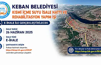 Keban Belediyesi, İçme Suyu İsale Hattı ve Rehabilitasyon Yapım İşi İhalesine Çıkacak