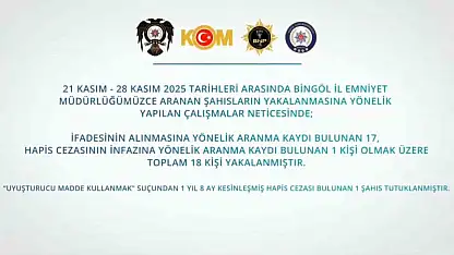 Bingöl'de suçlulara göz açtırılmıyor