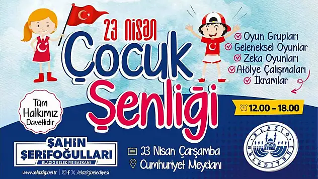 Elazığ Belediyesinden 23 Nisan çocuk şenliği