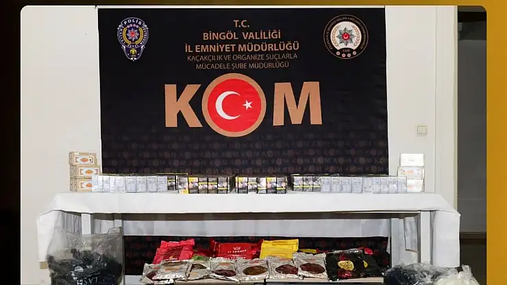 Bingöl'de gümrük kaçağı tütün ve mamülleri ele geçirildi