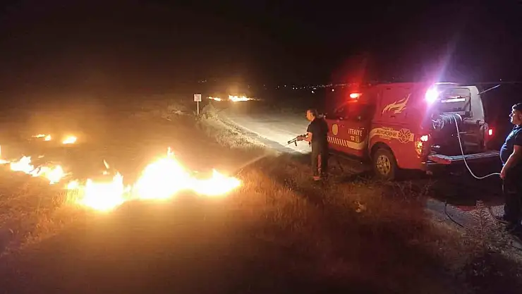 Darende'de ot yangını