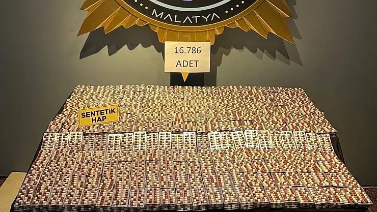 Malatya'da 16 bin 786 sentetik ecza hap ele geçirildi