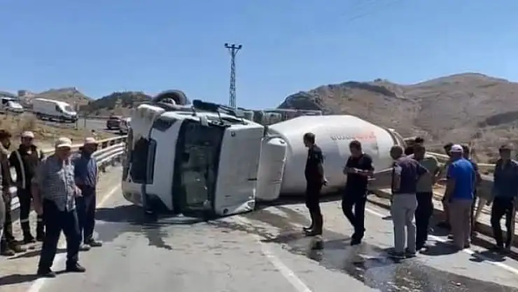 Malatya'da beton mikseri devrildi: 1 yaralı