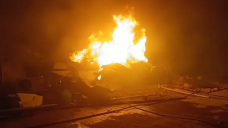 Malatya'da şantiyede yangın