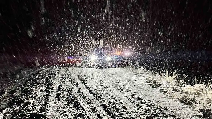 Malatya kırsalında kar yağışı etkili oluyor