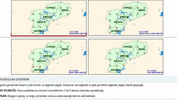 Tunceli'de sağanak yağış etkili oldu