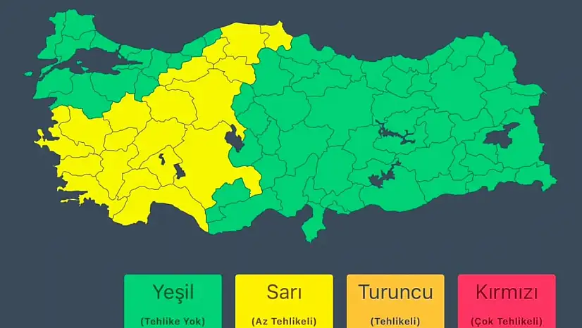 Meteoroloji Genel Müdürlüğü'nden alınan son bilgilere göre..