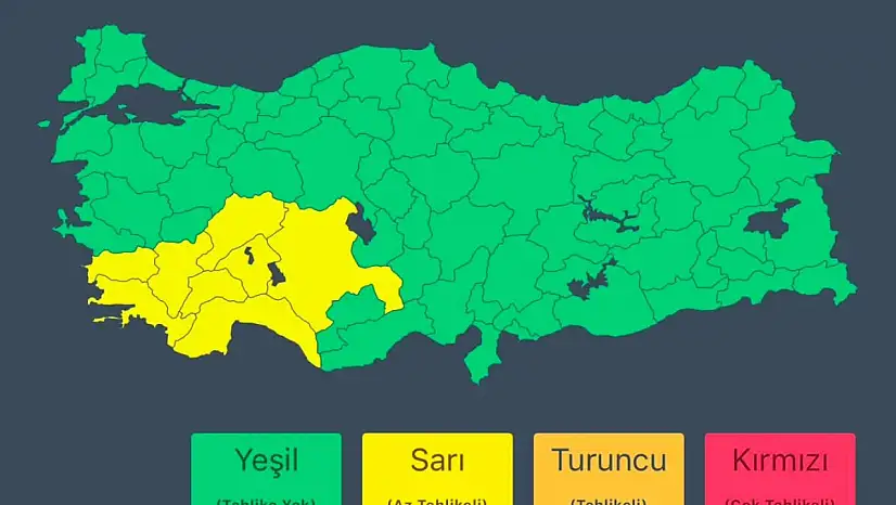Meteoroloji Genel Müdürlüğü'nden alınan son bilgilere göre..