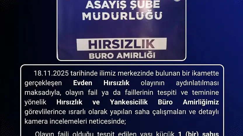 Bingöl'de hırsızlık olayının faili tutuklandı