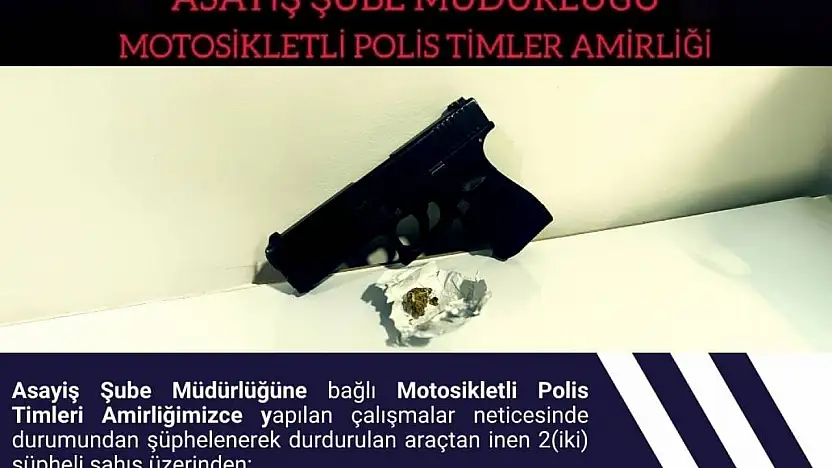 Bingöl'de ruhsatsız tabanca ve uyuşturucu ele geçirildi