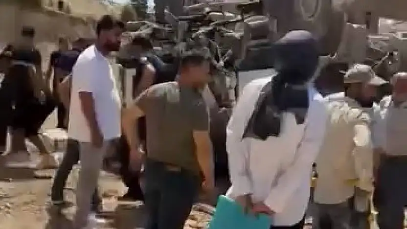 Freni patlayan iş makinesi takla attı: 1 yaralı